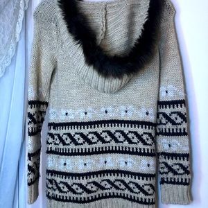 Comfy Wool Blend Lounge Sweater with Big Hood